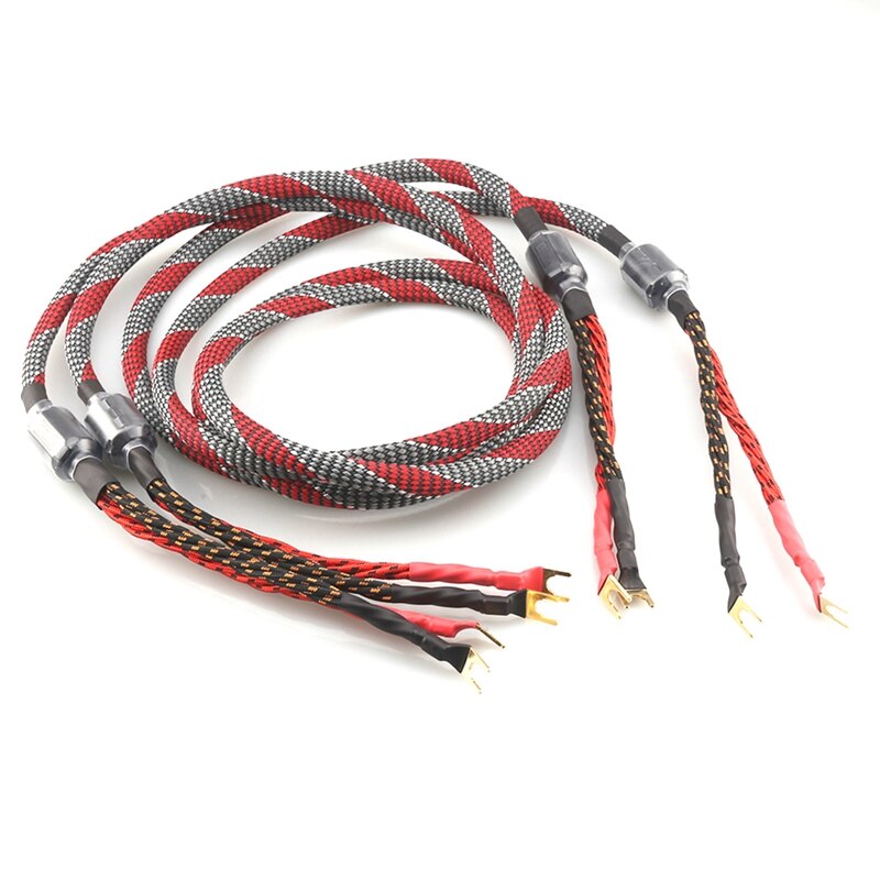 -One Pair Oxygen-Free Copper(OFC)Audio HiFi Speaker Cable HI-FI High-End Amplifier Speaker Cable