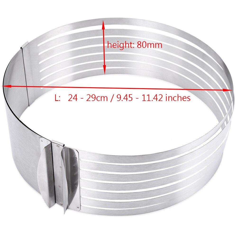 Adjustable Layer Cake Slicer Kit Mousse Stainless Steel Mould Slicing Cake Setting Ring DIY Bakeware Tools Cake Tool: 30cm