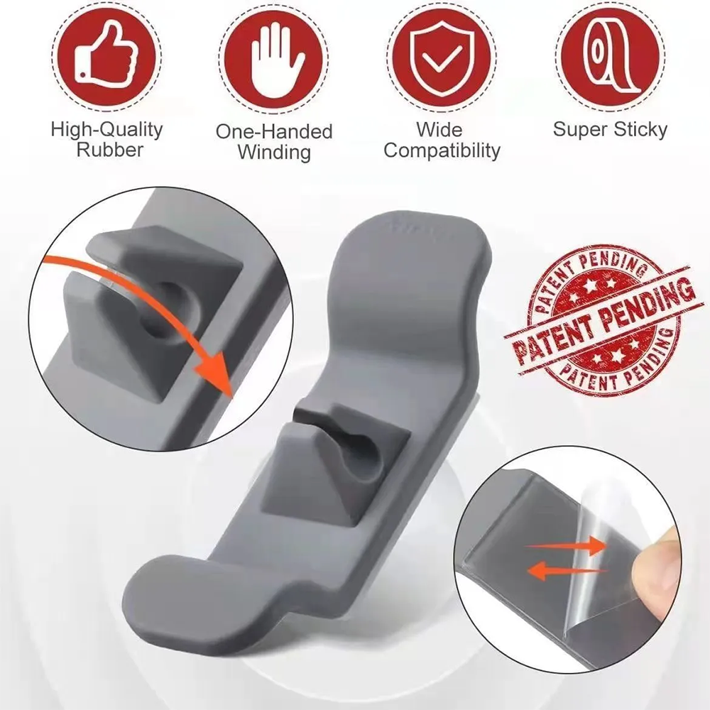 Ganchos para envolver cables, organizador de cables con Clip, protección de bobinado de cables para electrodomésticos, enrollador de cables para electrodomésticos, 1/6 Uds.
