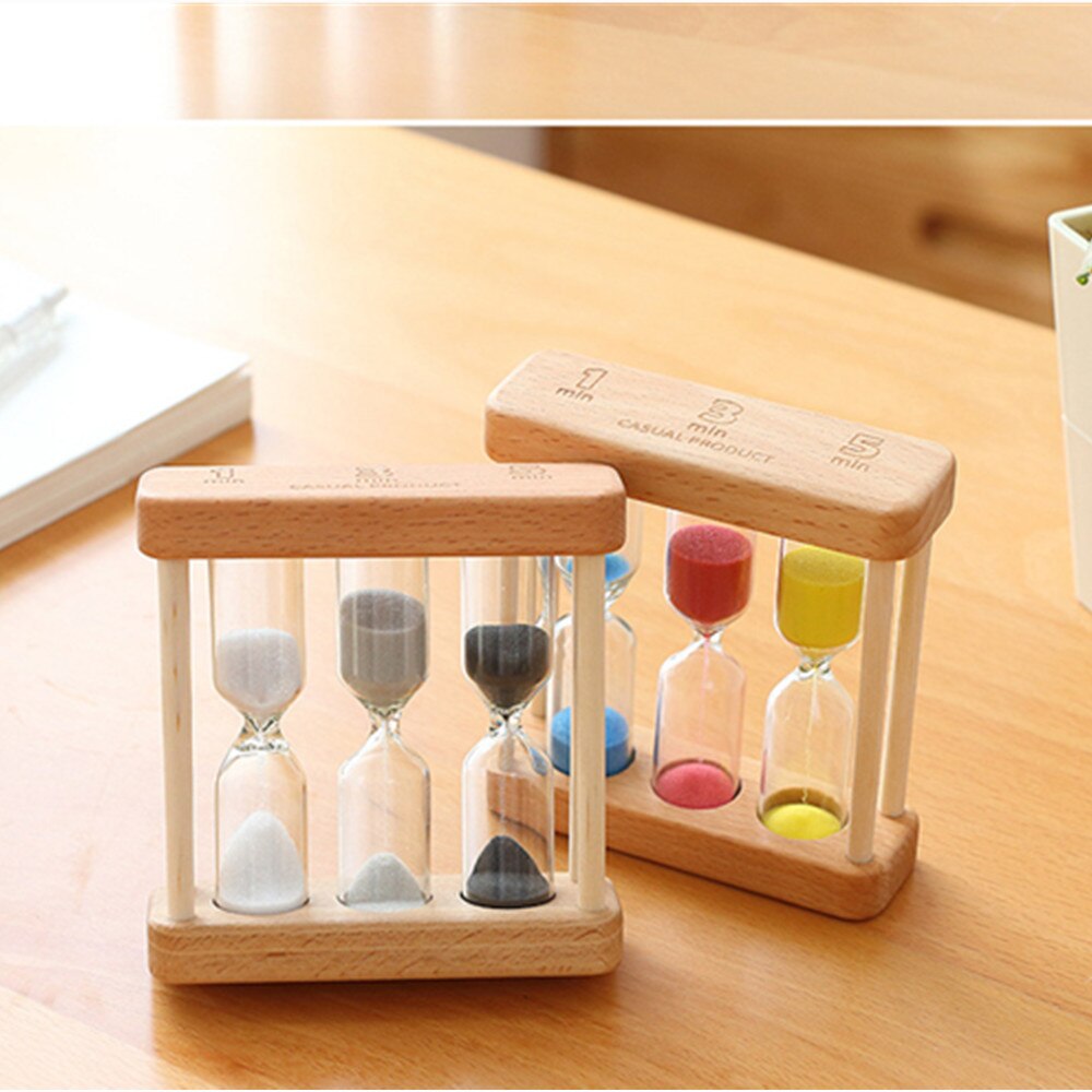 DIY Birthday Sand timer 1/2/3 minutes Japan style Wooden hourglass 1/3/5 minutes decoration timer on desktop
