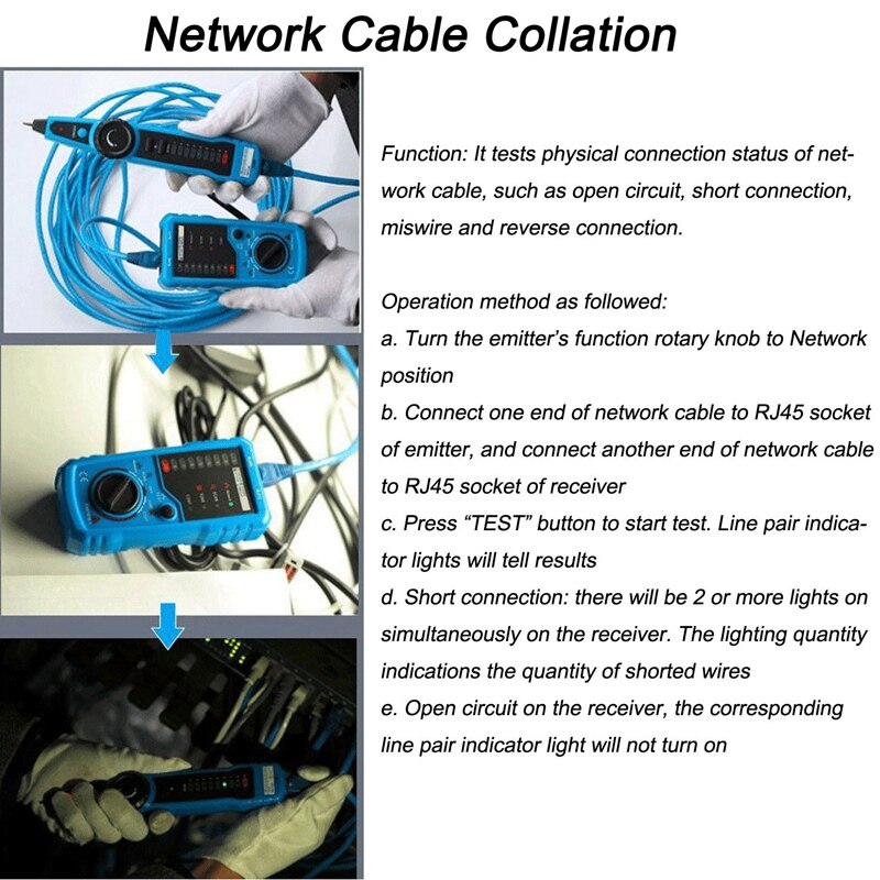 Bside FWT11 Netwerk Kabel Tester, Telefoonlijn Tracker, Ethernet Lan Netwerk Kabel Tester Voor RJ11 RJ45 Cat5 Cat6