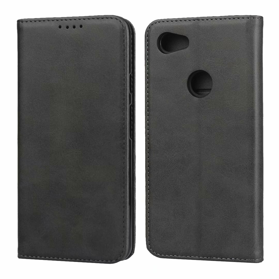 Läderfodral för google pixel 3a 3a xl 3 axl flipfodral korthållare hölster magnetisk attraktionsfodral fodral plånboksfodral: För pixel 3a / Svart
