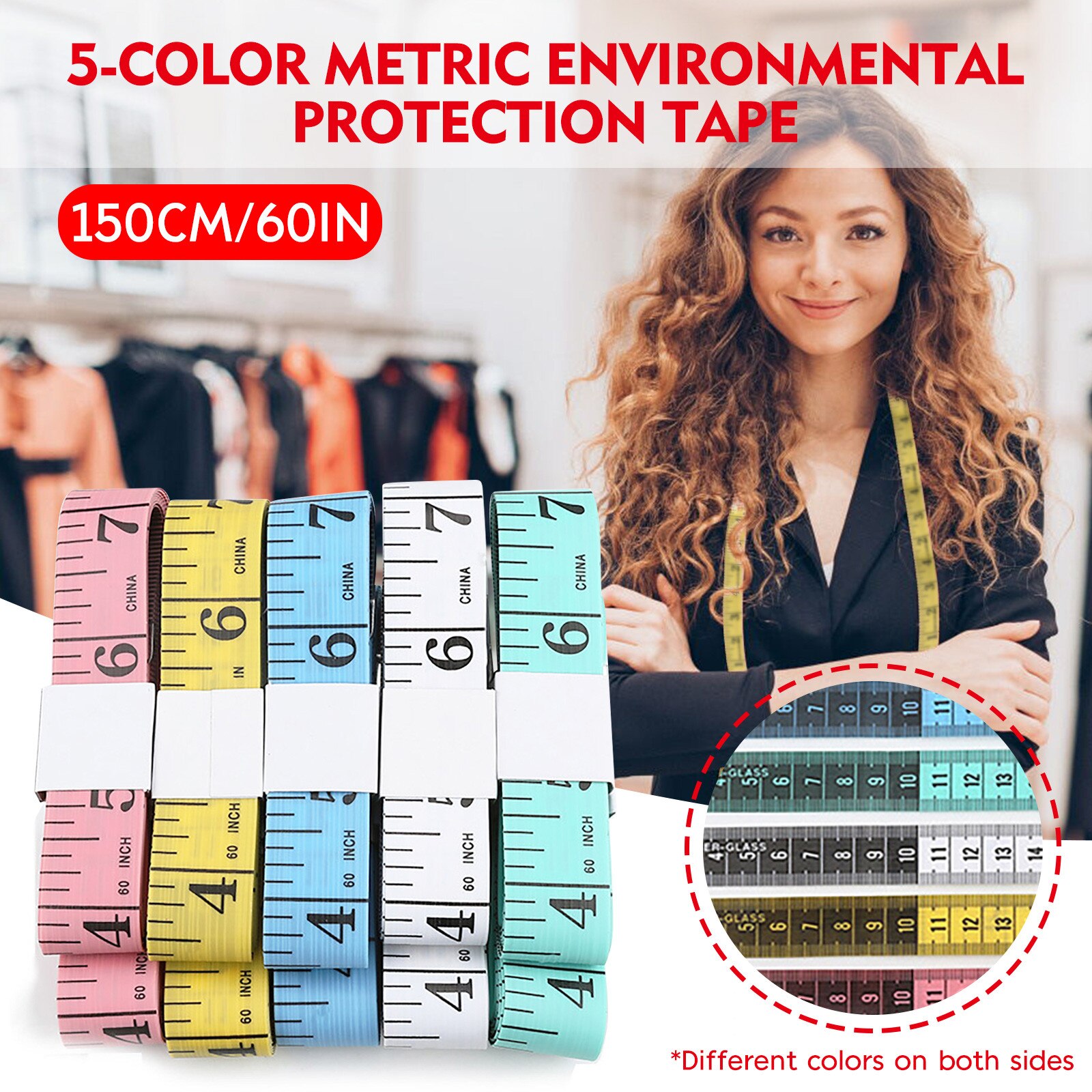 60 Inch/300Cm Diy Kleermaker Kleding Meetlint Platte Heerser Centimeter Meter Naaien Meetlint Doek Heerser zachte Tape