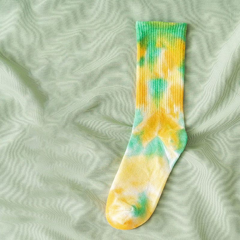 Calcetines de algodón Tie-dye para hombre y mujer, medias de tendencia urbana de , de color sólido, para baloncesto y monopatín: 9