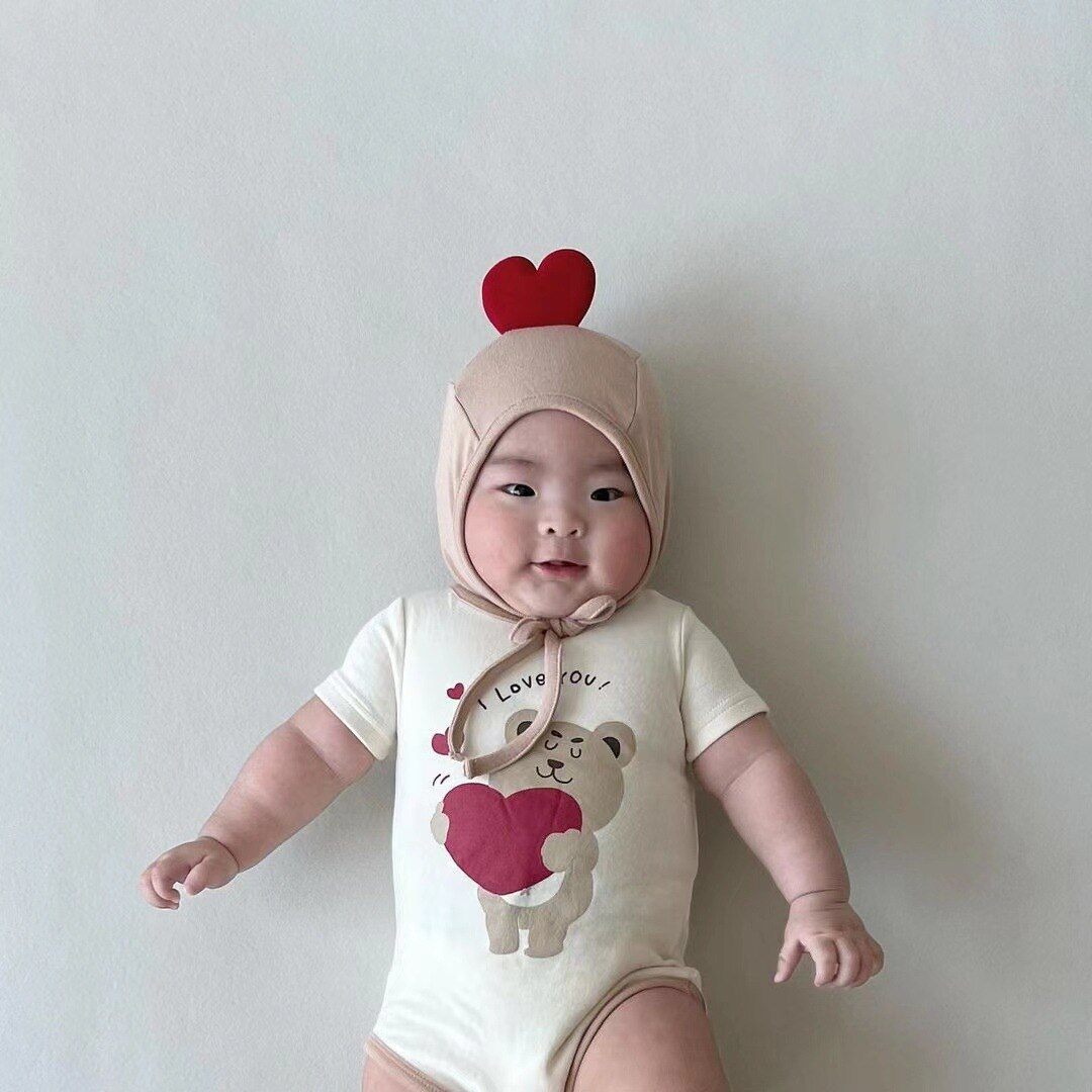 Kurzarm-babybody mit bärenmuster für jungen und mädchen, sommer-baumwoll-Gesamt: Kurzarm / 24m 90cm