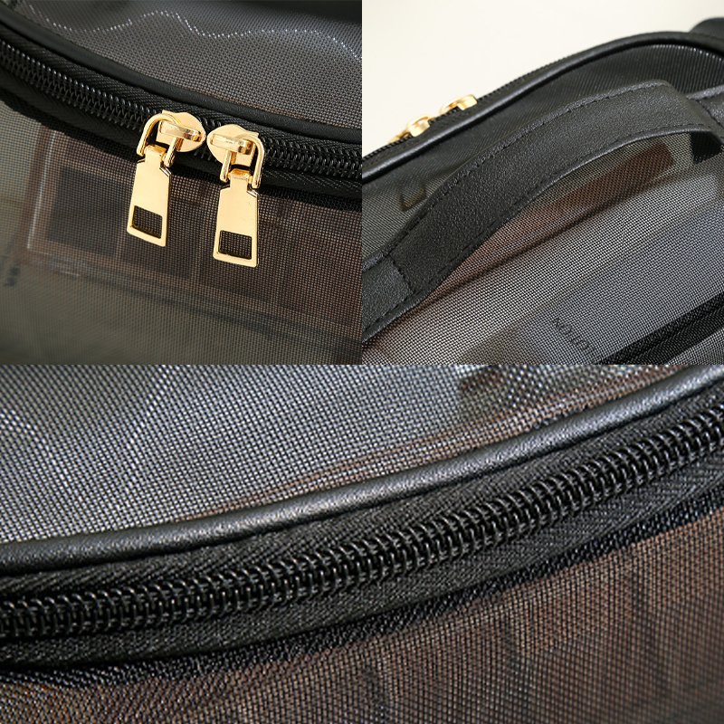 Bolsa de aseo, almacenamiento de viaje, bolsa de cosméticos, bolsa de maquillaje de malla, organizador de ducha con cremallera, estuche de gran capacidad, bolsa de cosméticos para niña