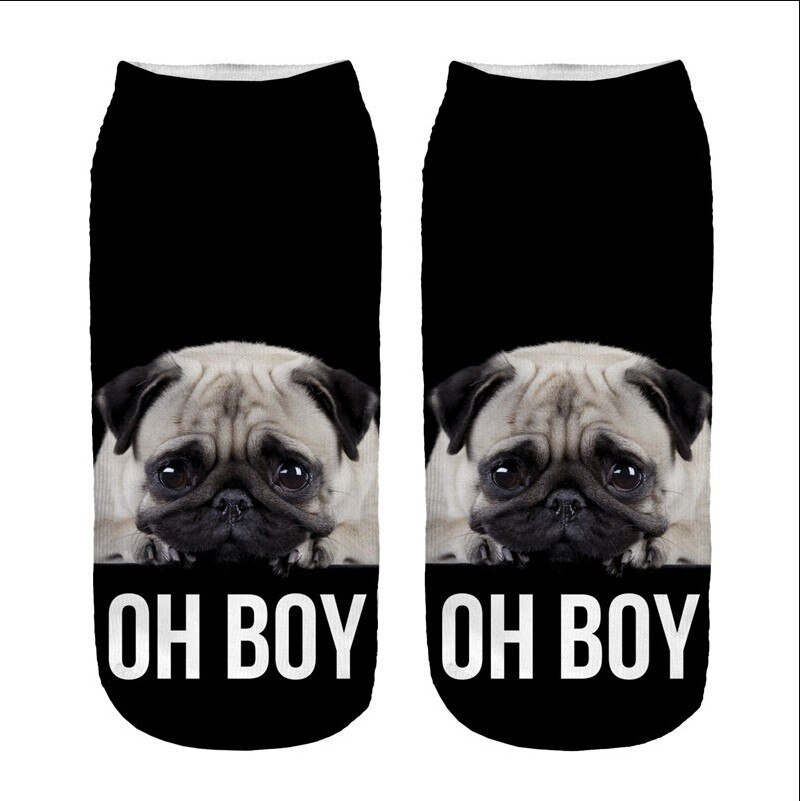3D Afdrukken Kinderen Sokken Hond Mode Unisex Jongens Meisjes Christmas Sokken Lage Ankle Grappige Sok Voor 8-16T Kids