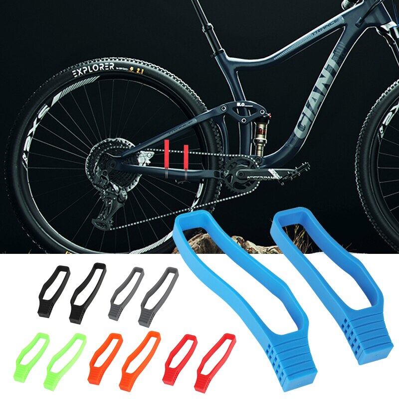 2Pcs Fietsketting Bescherming Ring Mtb Racefiets Rear Vork Anti-Collision Rubber Beschermende Cover Chain Protector Kit