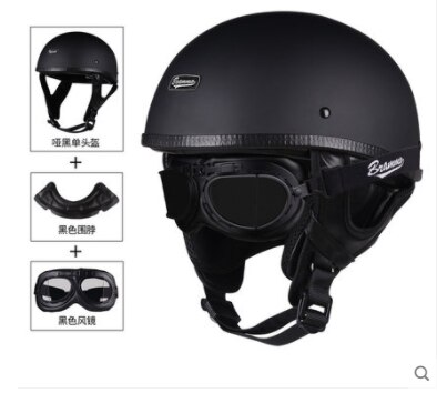 Brammo Moto Rcycle Helm Vintage Pu Leer Half Helm Moto Rbike Helm Moto Casco Bril En Masker: 14