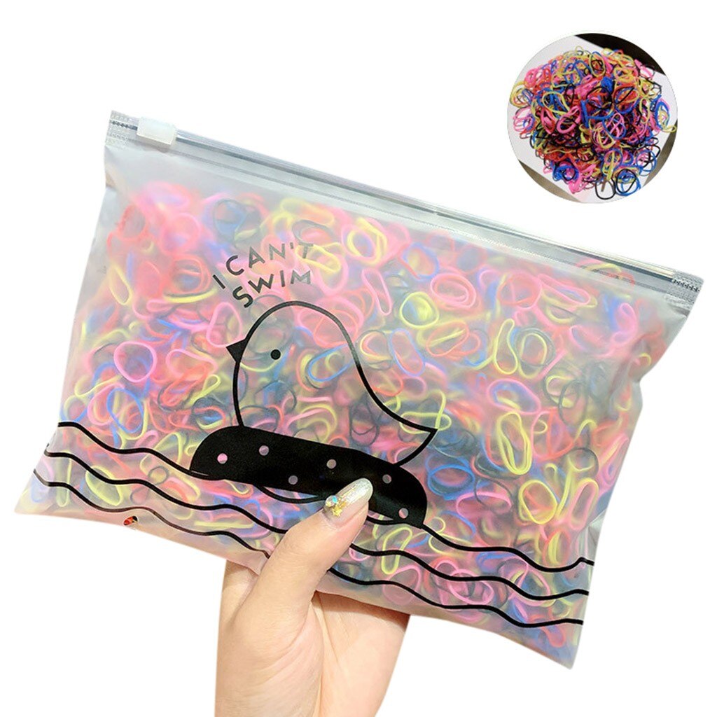 1000 Stck/Pack Mädchen Bunte Kleine Einweg Gummi Band Gummi Pferdeschwanz Halfter Elastische Haar Band