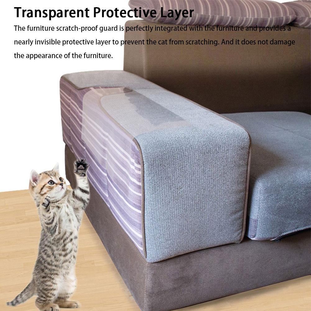 4 stk. ridsebeskyttelse til kattekat, ridsebeskytter, selvklæbende sofabeskyttelsesmærkat til beskyttelsesbeskyttere til kattemøbler