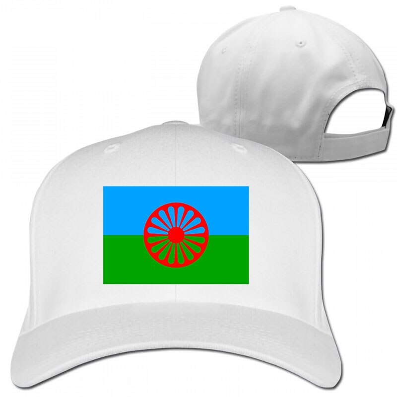 gypsy flag Baseball cap men women Trucker Hats adjustable cap: 1-White