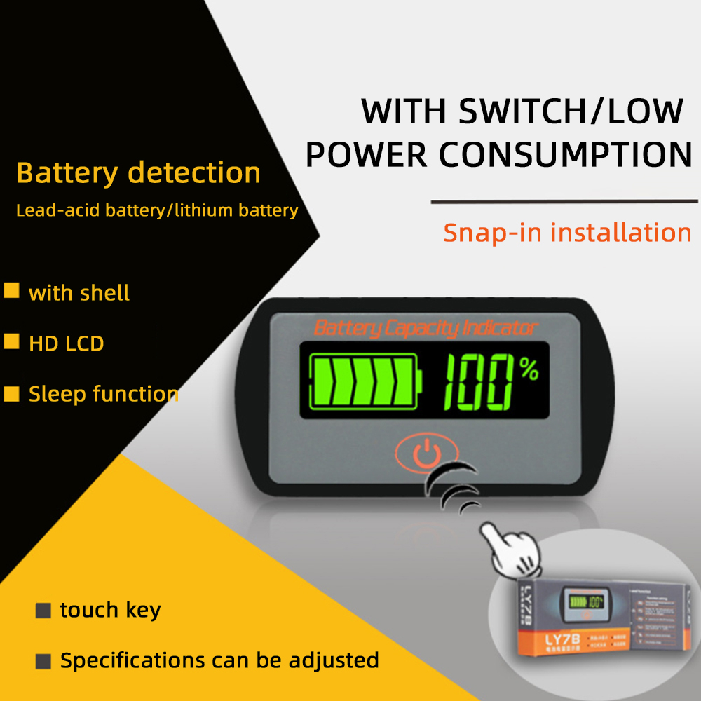 12v 24v 48v ly6w ly7s lithium li-ion lipo batteri kapacitetsindikator lcd-display blybatteri detektor tester