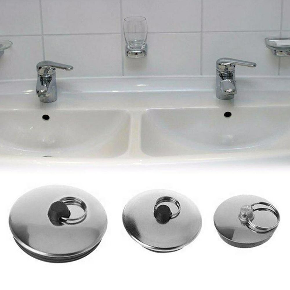 1Pcs Stainless Steel Bath Plug Easy to Use Rubber Drain Stopper Water Kitchen Bathroom Accessory Bath Tub Caps