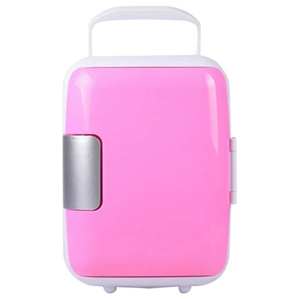 4L Vehicle Car Refrigerator Cold and Mini Size Protable Outdoor Fridge Fishing Camping Hiking Uses Small Refrigerator: Pink