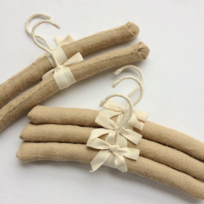 25CM Jute Padded Clothes Hangers for Children Foam Sweater Thick Padded Coat Hangers For Clothes Shop Display Home Hangers: Default Title