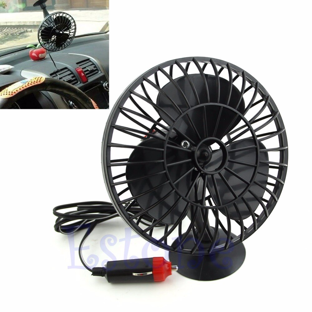 1PC Plastic 12V Powered Mini Truck Car Vehicle Cooling Air Fan Adsorption Summer Black