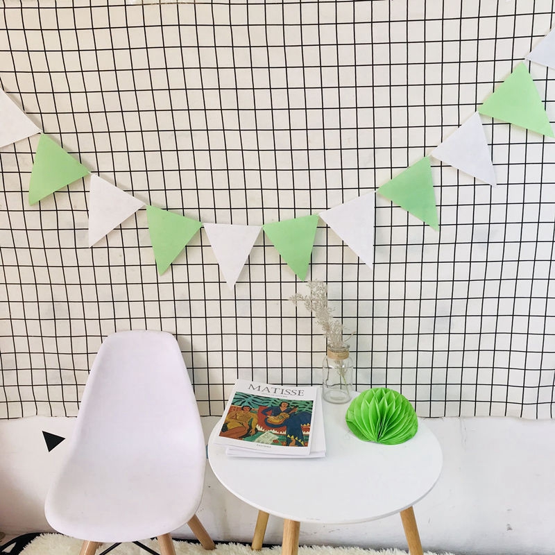 12 flaggor 2.5 meter födelsedagsbunting banderoller vimpel baby shower bröllopsgirland non-woven flaggor för fest heminredning rekvisita