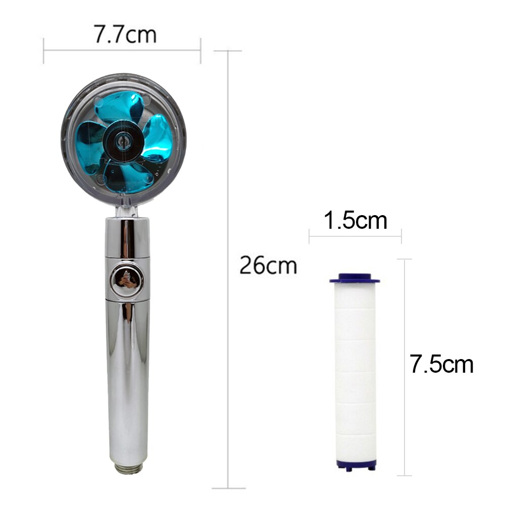 Turbocharged Shower Head Propeller Shower Head High Pressure Set 360 Rotate Golden Fan Turbocharge Pure Rainfall Helix Eco Showe: A1-With Filter