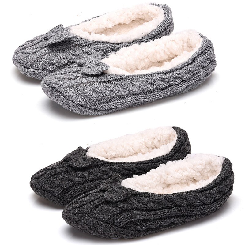 Calcetines gruesos antideslizantes para el hogar, zapatillas cálidas de felpa, calcetín de Color sólido, zapatos planos para el hogar y el dormitorio, nueva