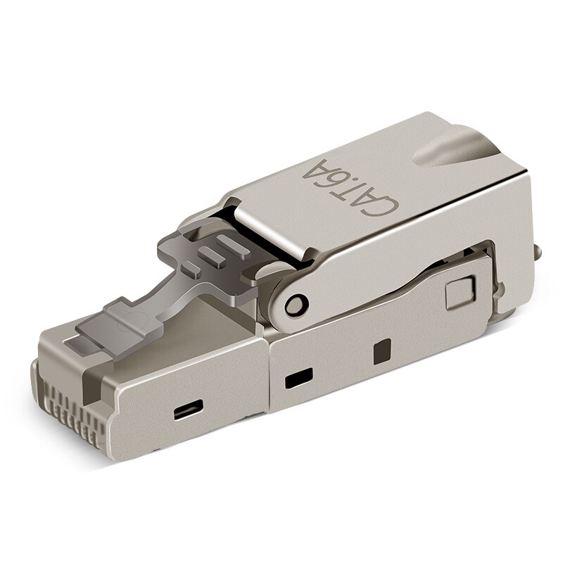 2 stk kat 6a skjermende krystallhode  rj45 kontakt metallmodul verktøyfri kontakt plugg datakabeladapter: misligholde tittel