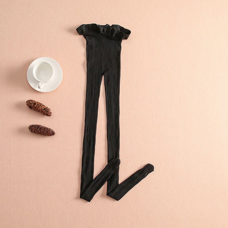 Calze nere bianche collant per ragazze collant per ragazze ultrasottili stampati collant estivi traspiranti collant elastici: black