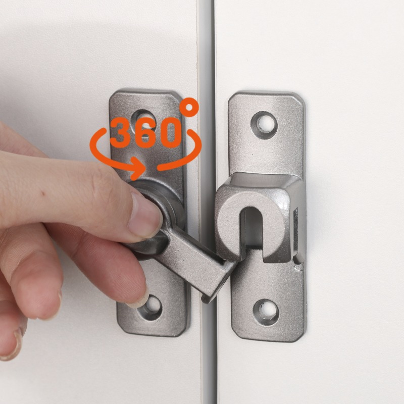 Cerradura de puerta de ángulo recto de aleación 1/5x, cerradura de puerta de 90 y 180 grados, pestillo de puerta corredera, ventana, cajones, gabinete, hebillas de puerta, ferretería para el hogar