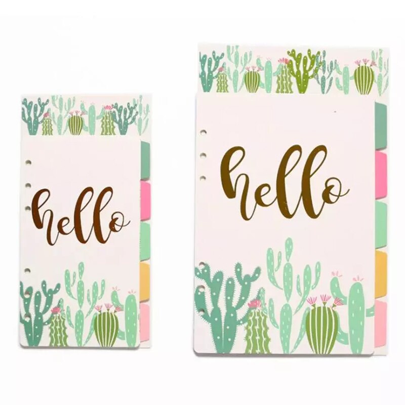 5 Stuks Vintage Bloem Kawaii A5 A6 Losse Blad Spiraal Bindmiddel Index Separator Pagina Verdelers Voor Lovedoki Dagboek Boek Briefpapier