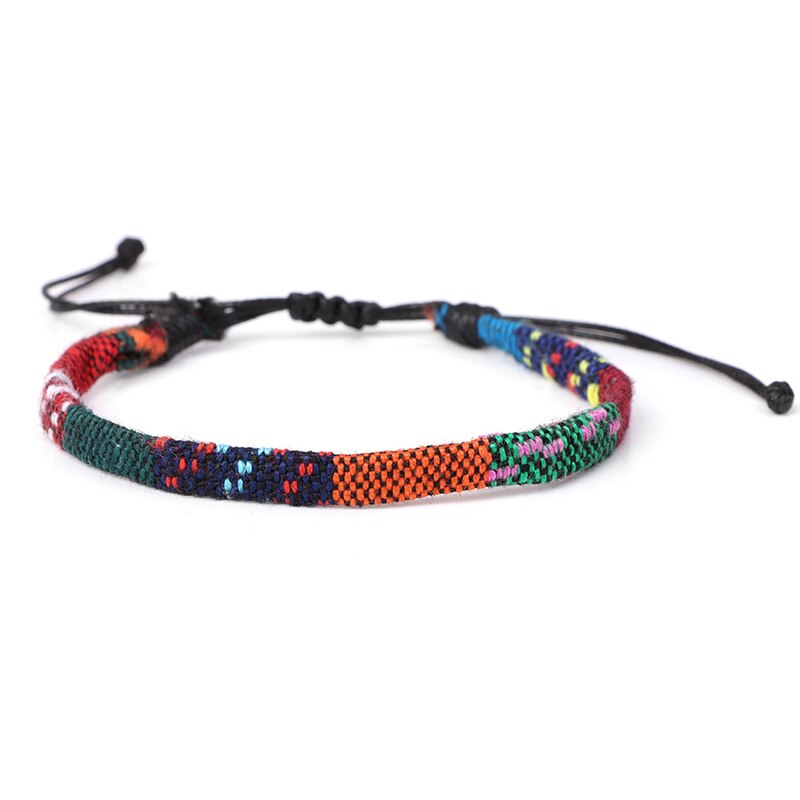 Pulseras tejidas coloridas bohemias para hombre y mujer, brazaletes ajustables trenzados de la suerte, joyería hecha a mano: Type 12