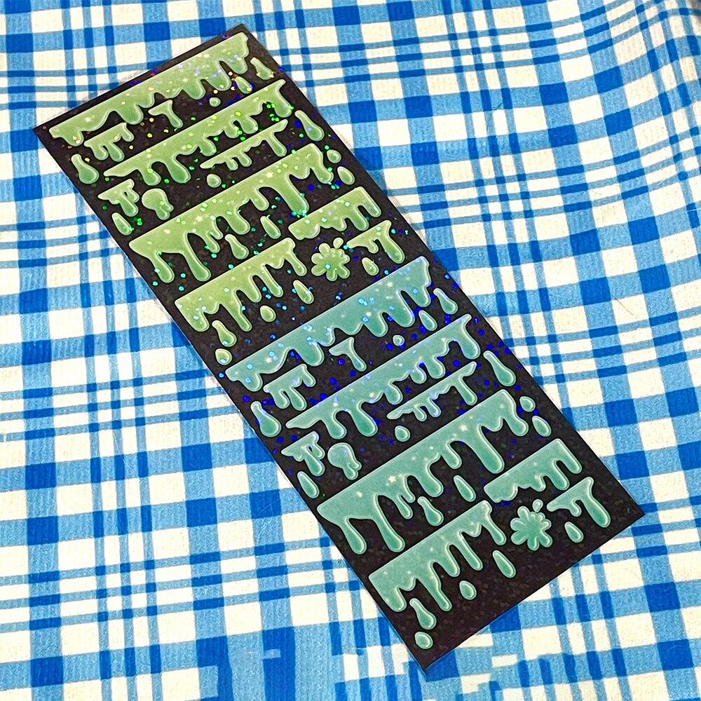 INS Color Milk Flow Dripping Mark Idol Card Stickers DIY Scrapbook Junk Journal Diary Photo Album Mobile Phone Computer Stickers: F