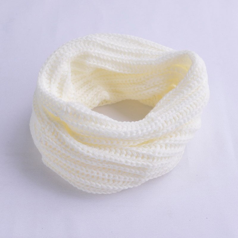 Women Warm Scarf Winter Autumn Soft Knitted Scarves Solid Color Lady Girls Snood Scarf Neck Collar: white