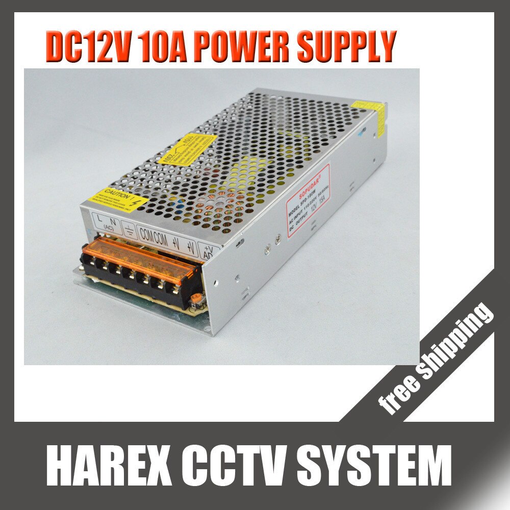 DC12V 10A 120W Power Supply Adaptor for CCTV Camera CCTV System 12V Security Converter Adapter,