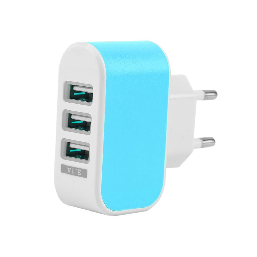 3 Usb-poort Muur Home Reizen Ac Charger Adapter 3.1A Eu Plug: 1