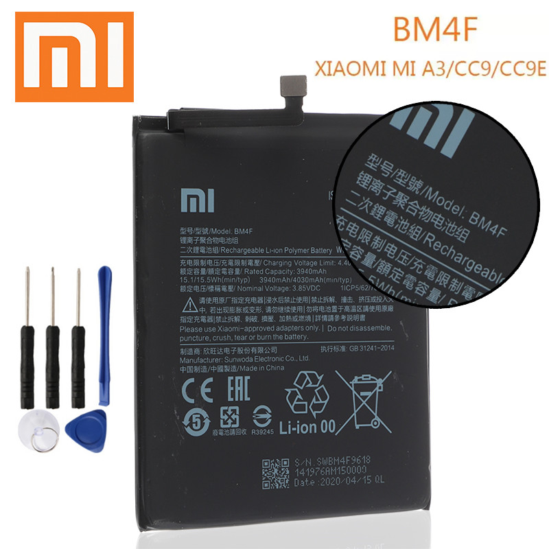 BM4F 100% Originele Xiao Mi Telefoon Batterij Voor Xiaomi Mi A3 CC9 CC9e Vervanging Batterijen Xiomi Bateria CC9 Mi9 Lite