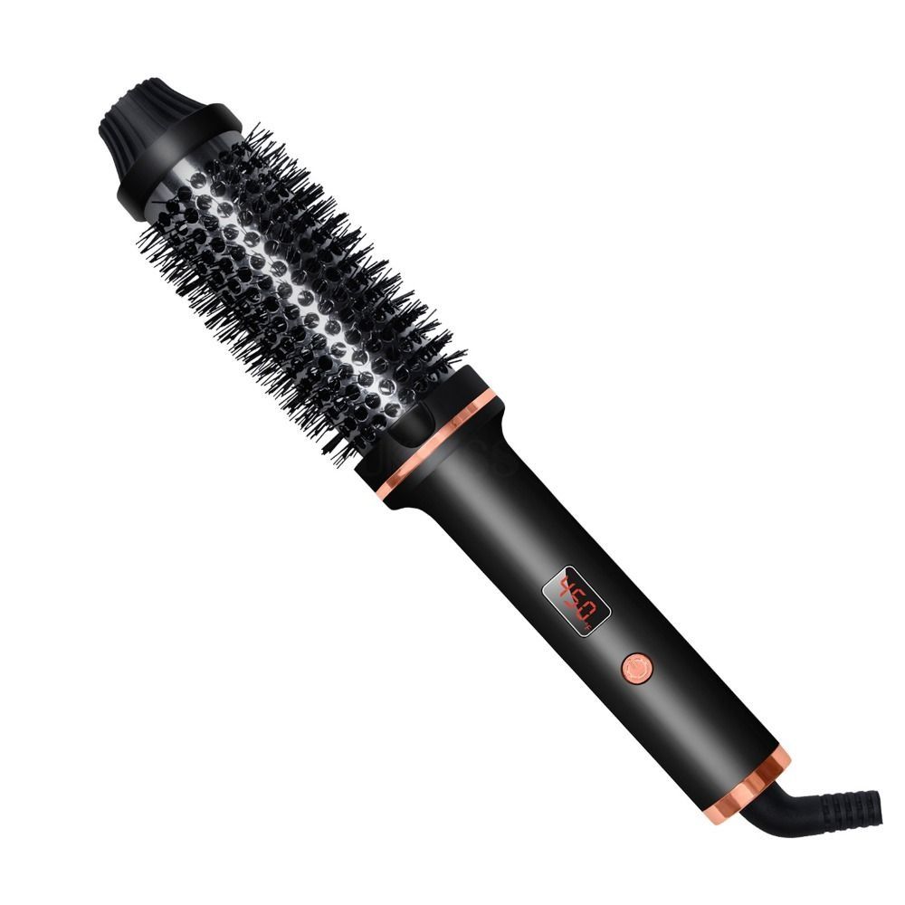 3 IN 1 Thermal Brush LCD Display 5 Temperature Settings Volumizing Brush Ceramic Heated Round Brush Straight and Curly Hair
