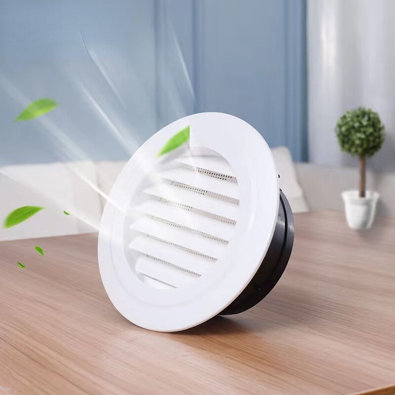 ABS Round Vents Adjustable Ventilation Grille Grille Ventilation Round Louver Grille Cover Anti-aging and Odor-free Vent Fan: Oblique louver / 75MM