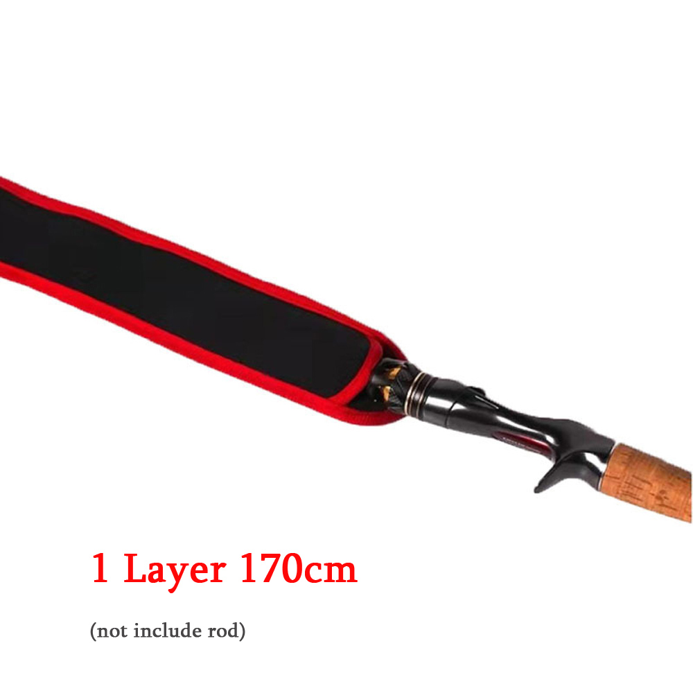 Fishing Rod Bag Wear Resistant Soft Thicken Pocket Storage Case Protective Bags Pole Sleeve 2 Layer 190cm-110cm Lure Sea Tackle: Light Grey