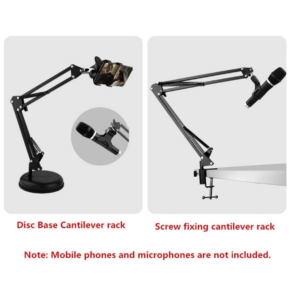 Support de téléphone portable à bras flexibles rotatifs à 360 °, Clips de serrage pour téléphone portable, Support métallique pour Smartphone et bureau