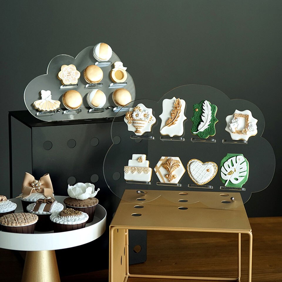 Transhome Cupcake Stand Transparante Kleine Cloud Dessert Rack Macaron Biscuit Display Rack Bruiloft Verjaardagsfeestje Decoratie Rek