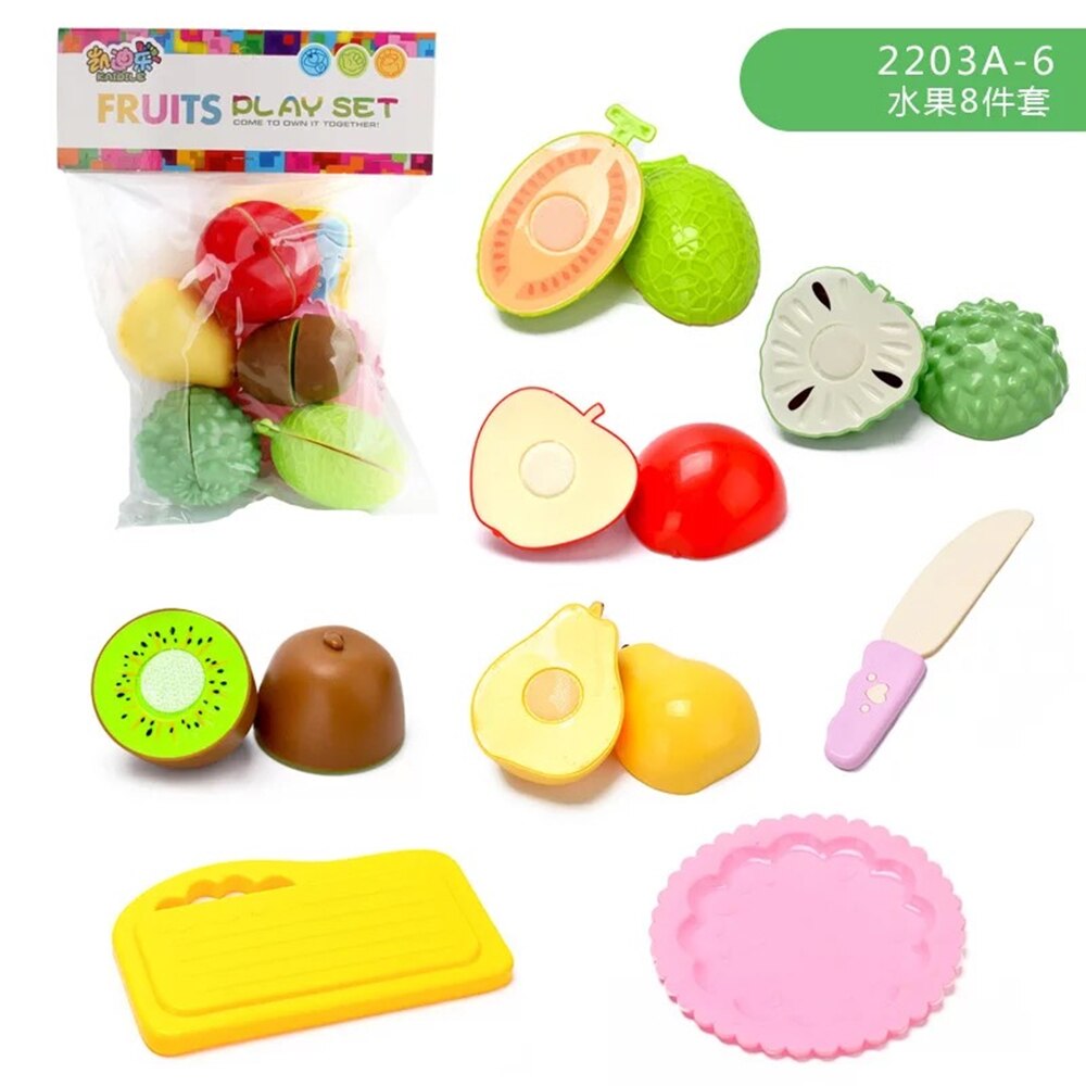 Pretend Play Set Plastic Food Toy DIY Cake Toy Cutting Fruit Vegetable Food Pretend Play Toys For Children Educational: 2203A-6