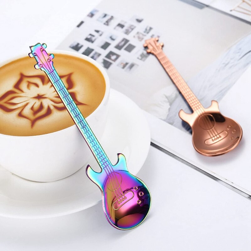 Gitaar Koffie Thee Lepel, Roestvrij Staal Muzieknoot Lepels Thee Lepel Koffie Voor Roeren Mengen Suiker Dessert