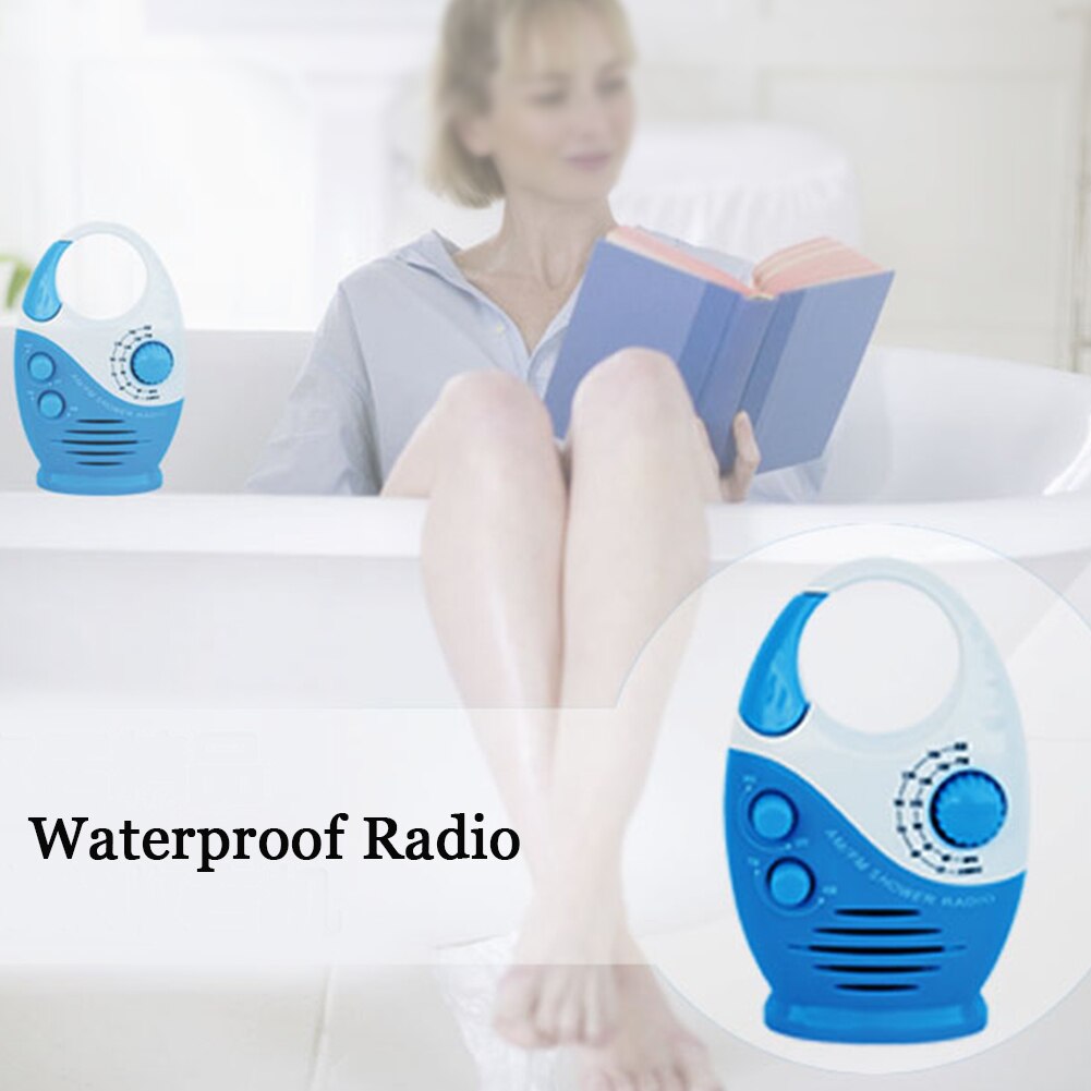 Knop Speaker Douche Radio Batterij Aangedreven Waterdichte Opknoping Mini Muziek Top Handvat Badkamer Verstelbare Volume Am Fm Draagbare