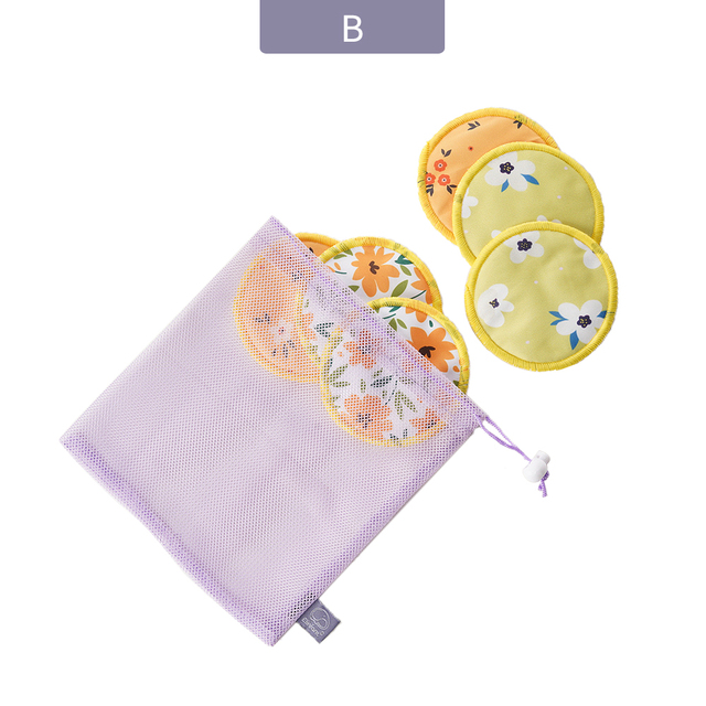 Mora Mona 6 Stks/set Zacht Ademend Bamboevezel Verpleging Pads Wasbare Zoogcompressen Voor Borstvoeding Vrouwen En Borstvoeding: ES067-B