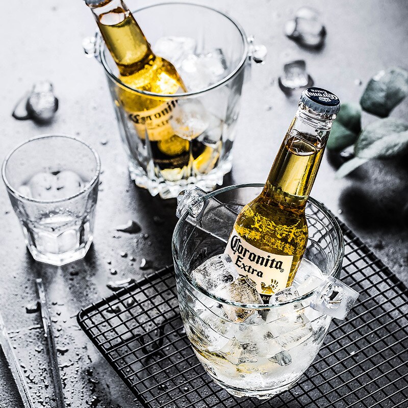 Barril de hielo de cristal Tong, enfriador de vino para Hotel, Bar, Club, pinzas para cubeta de hielo sin plomo, cristalería
