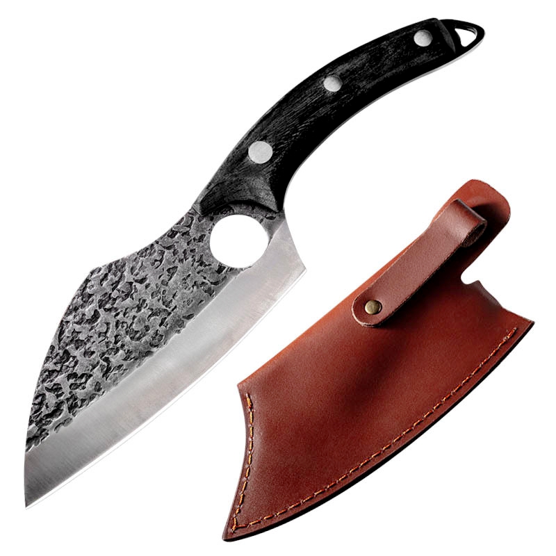 Damast Edelstahl Küchenmesser Mit Mantel Professionelle Handgemachte Fleisch Cleaver Geschmiedet Boning Messer Kochen Werkzeuge: D Black With Cover