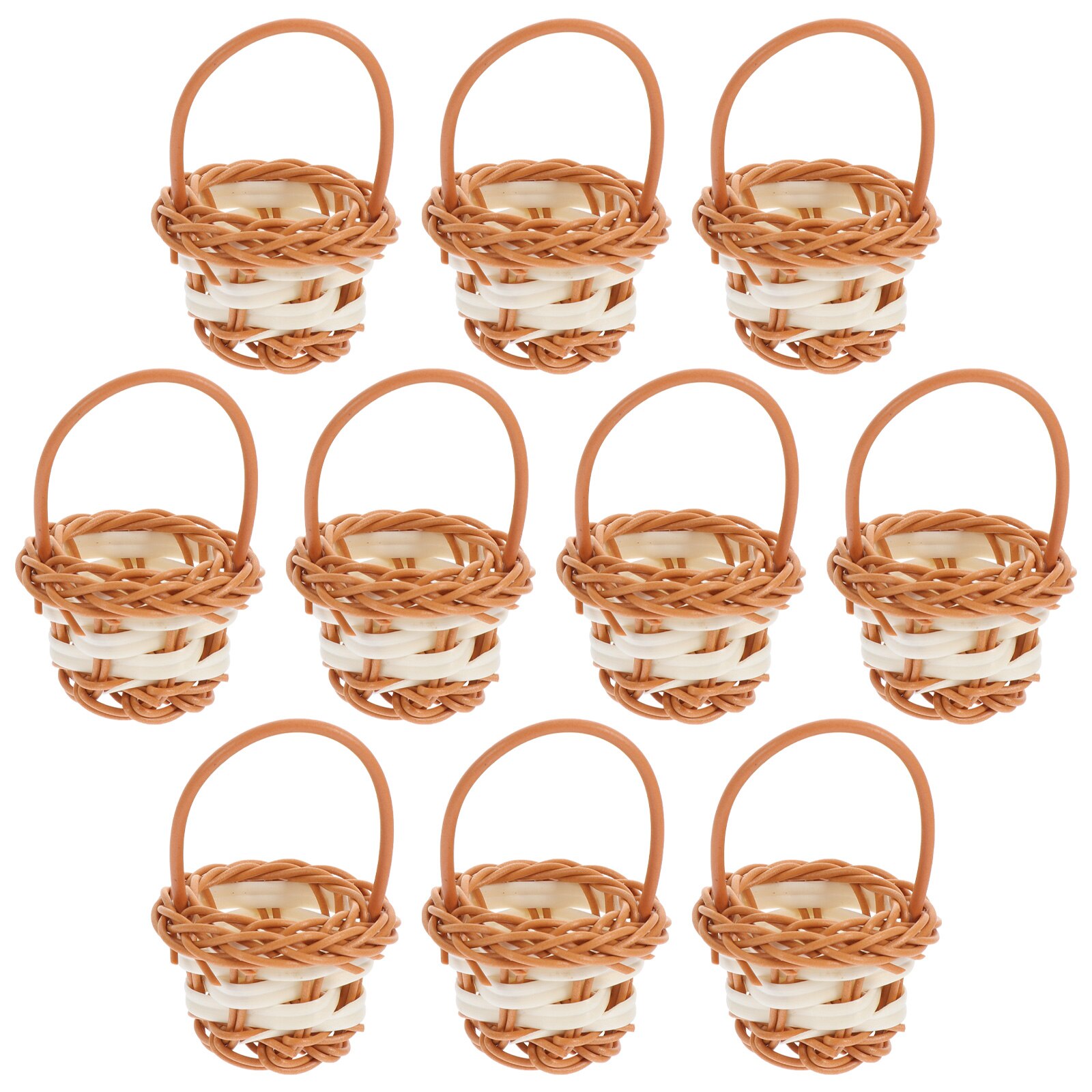 jojofuny 8 Stuks Geweven Opbergmand Handgemaakte Manden Miniatuur