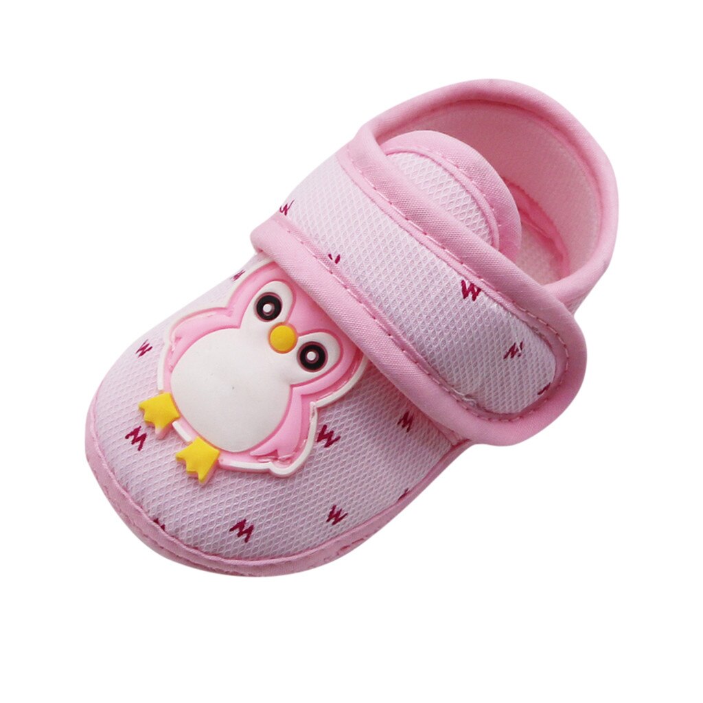 Arloneet Infant Pasgeboren Baby Meisjes Jongen Prewalker Pinguïn Cartoon Enkele Schoenen Non-Slip Soft Sole Baby Schoenen 20JUN25: Roze / 11