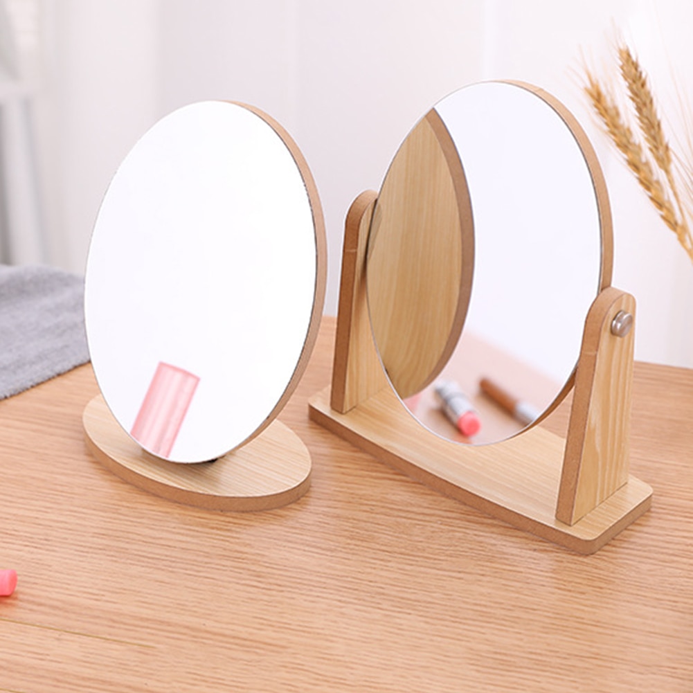 Wood stand Table Makeup Mirror Cosmetic Desktop Makeup MirrorS Beauty Dressing MirrorS Student Dormitory Book Mirror