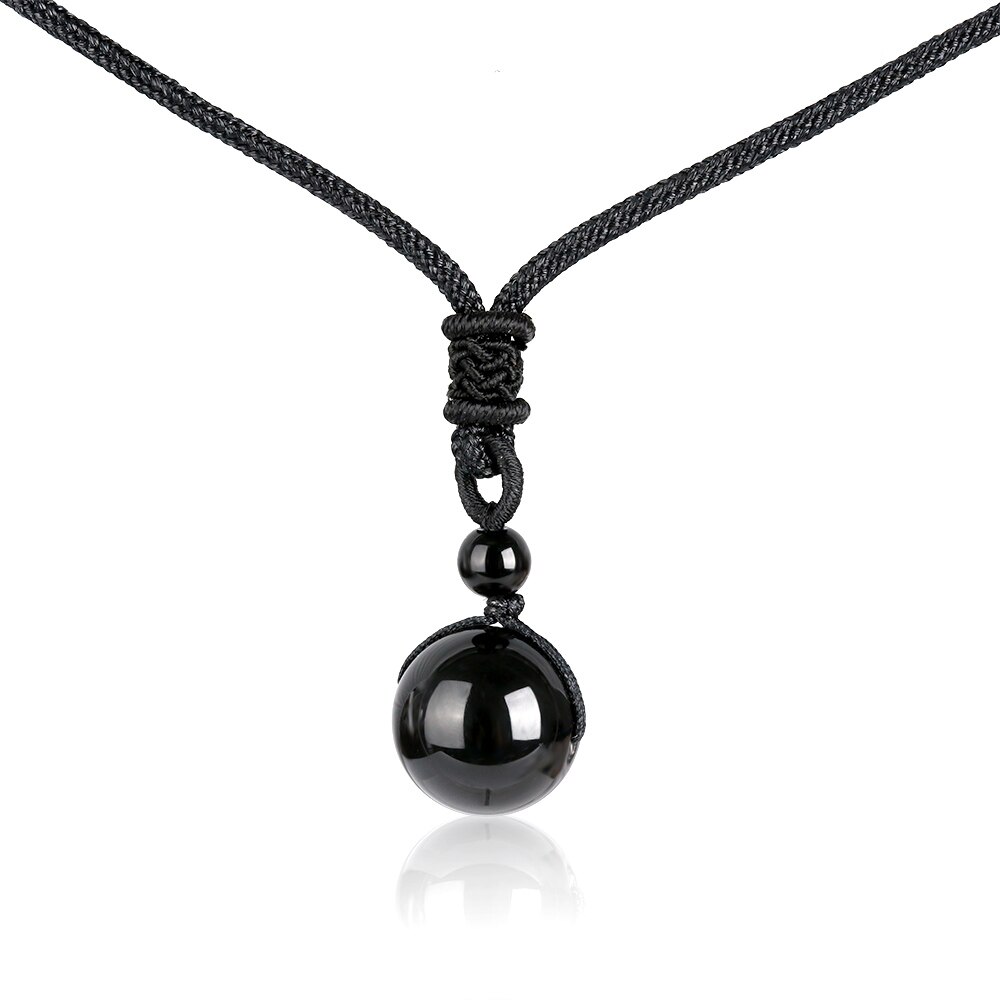 1 Pcs Black Obsidian Natural Stone Pendant Necklaces For Women Men Cubic Hexagram Sweater Necklace Amulets Talismans Jewelry: 00