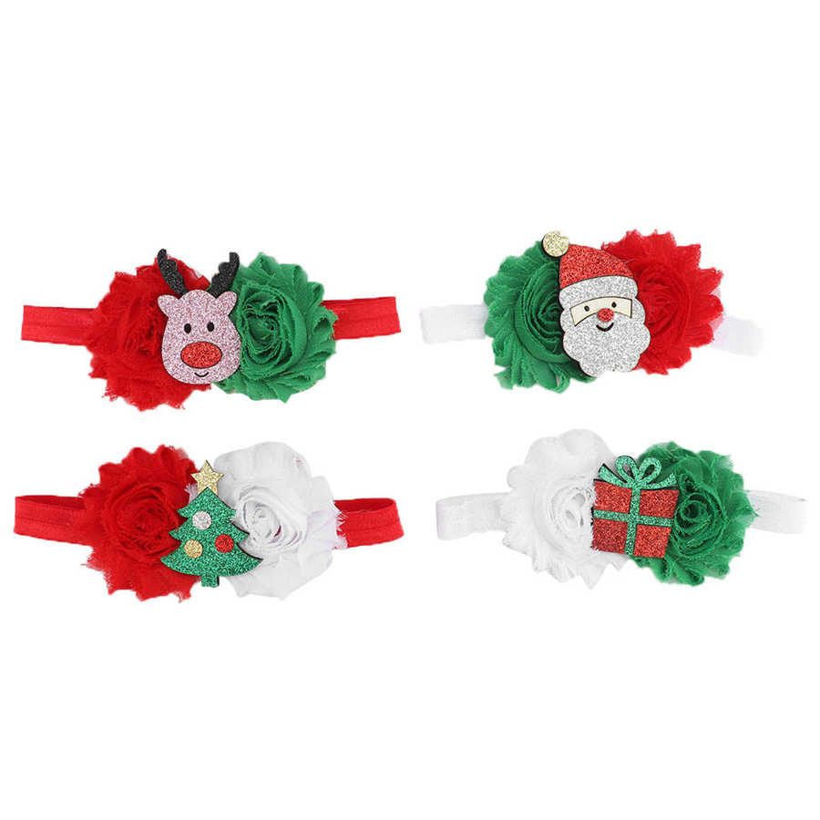 6pcs Christmas Girl Baby Headband Toddler Bow Flower Hair Accessory: Default Title